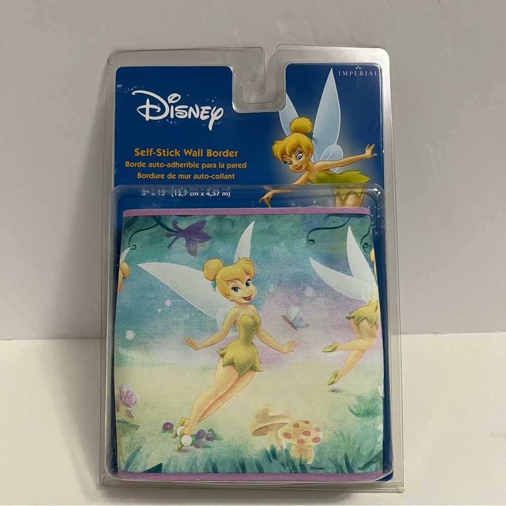DISNEY Tinkerbell self stick wall border NWT decor, Peter Pan